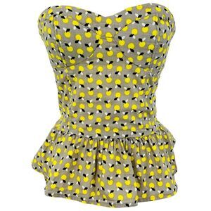Xhilaration Strapless Smocked Peplum Top S